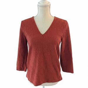 J. Crew Burnt Orange V-Neck Top